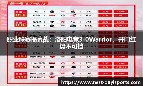 职业联赛揭幕战:洛阳电竞3-0Warrior,开门红势不可挡